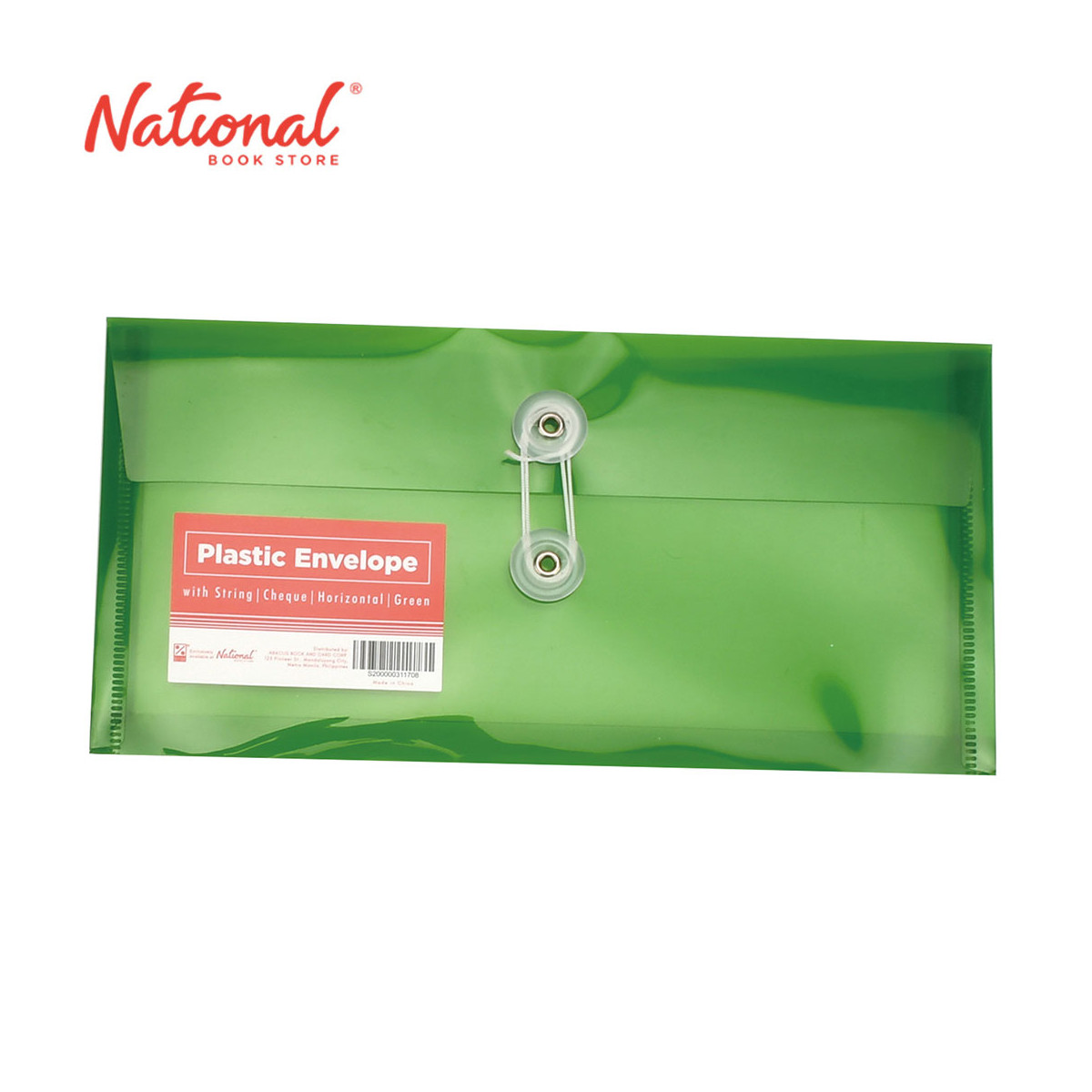 Best Buy Plastic Envelope Cheque Green String Lock Horizontal Expandable - School & Office Supplies
