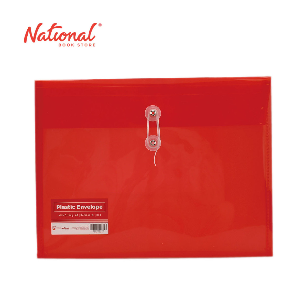 Best Buy Plastic Envelope HA2 A4 Red String Lock Horizontal Expandable - School & Office Supplies