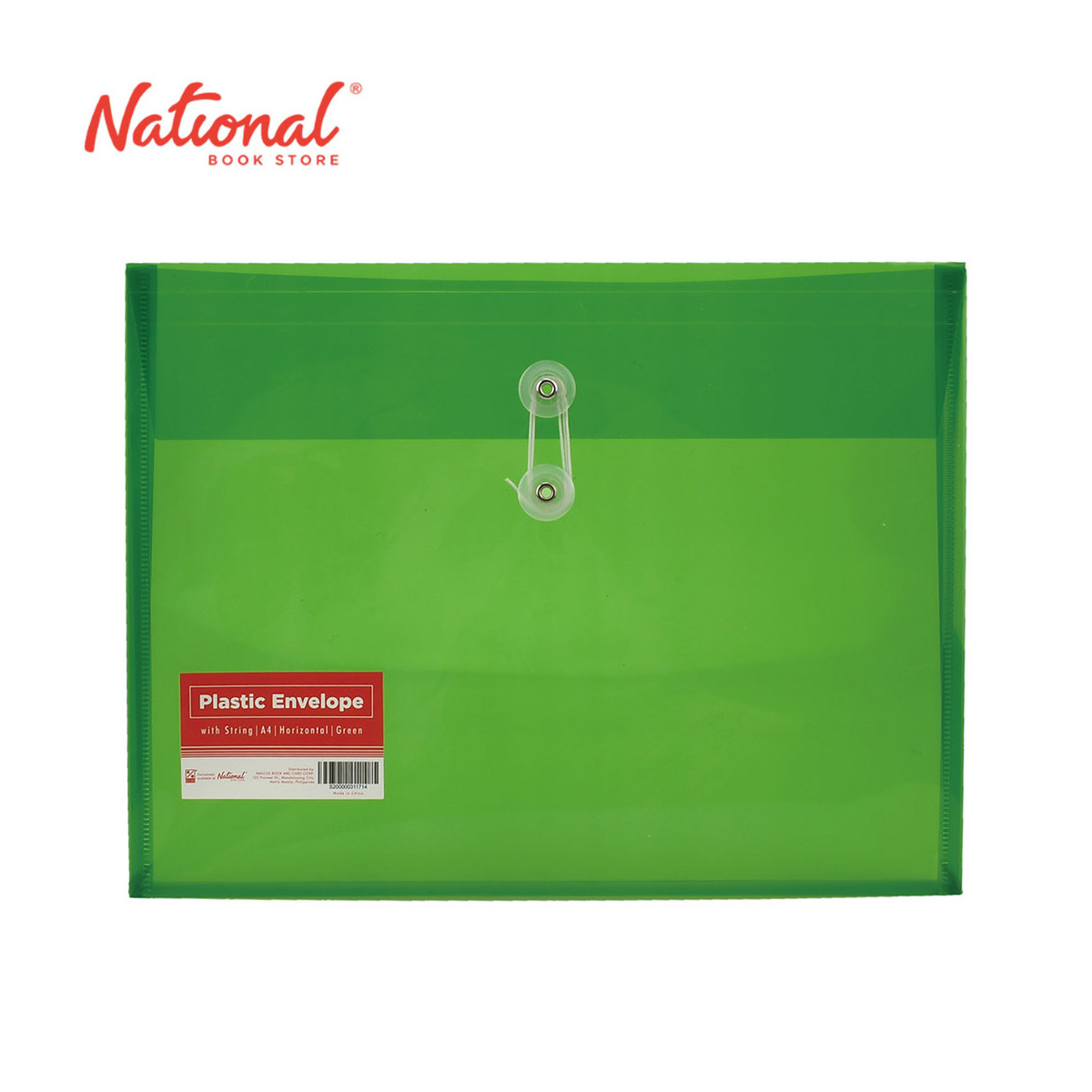 Best Buy Plastic Envelope HA5 A4 Green String Lock Horizontal Expandable - School & Office Supplies