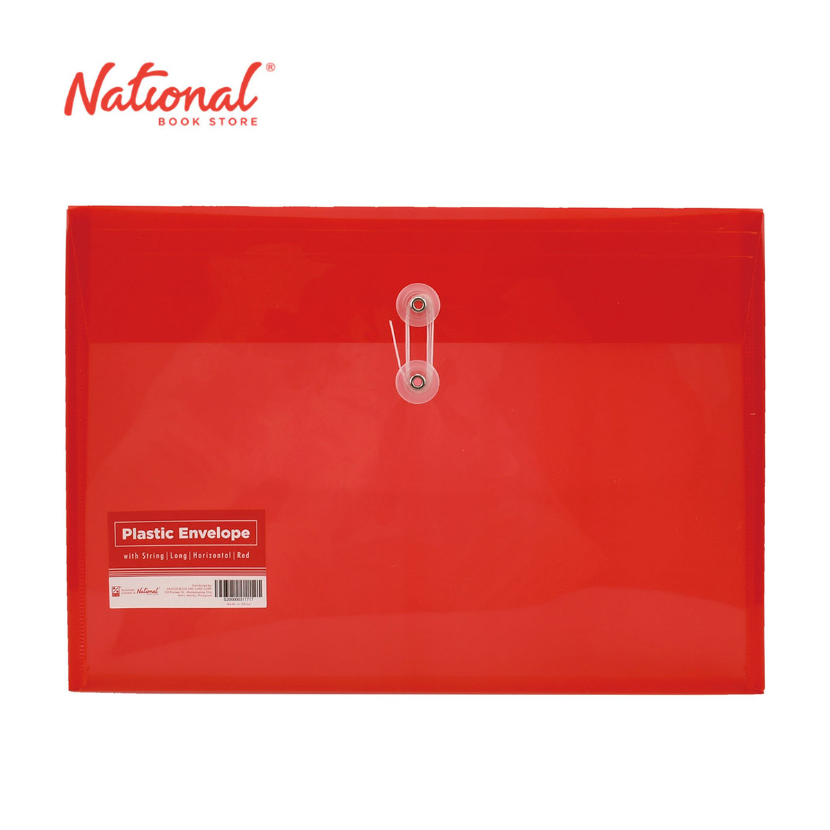 Best Buy Plastic Envelope HL2 Long Red String Lock Horizontal Expandable - School & Office Supplies
