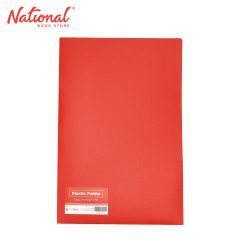 Best Buy Folder Plastic Long Red with Inside Pockets -...