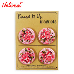 Magnet Button 4's Round 30mm Floral Design - Office...