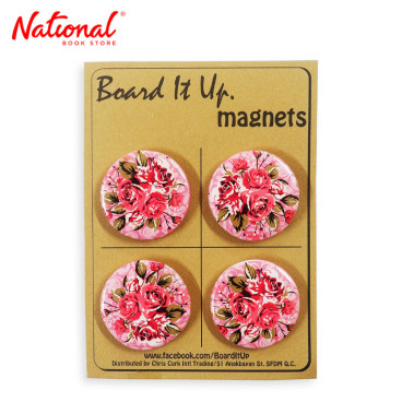 Magnet Button 4's Round 30mm Floral Design - Office Stationery - Filing Supplies