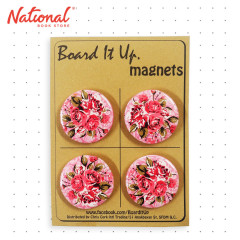 Magnet Button 4's Round 30mm Floral Design - Office Stationery - Filing Supplies