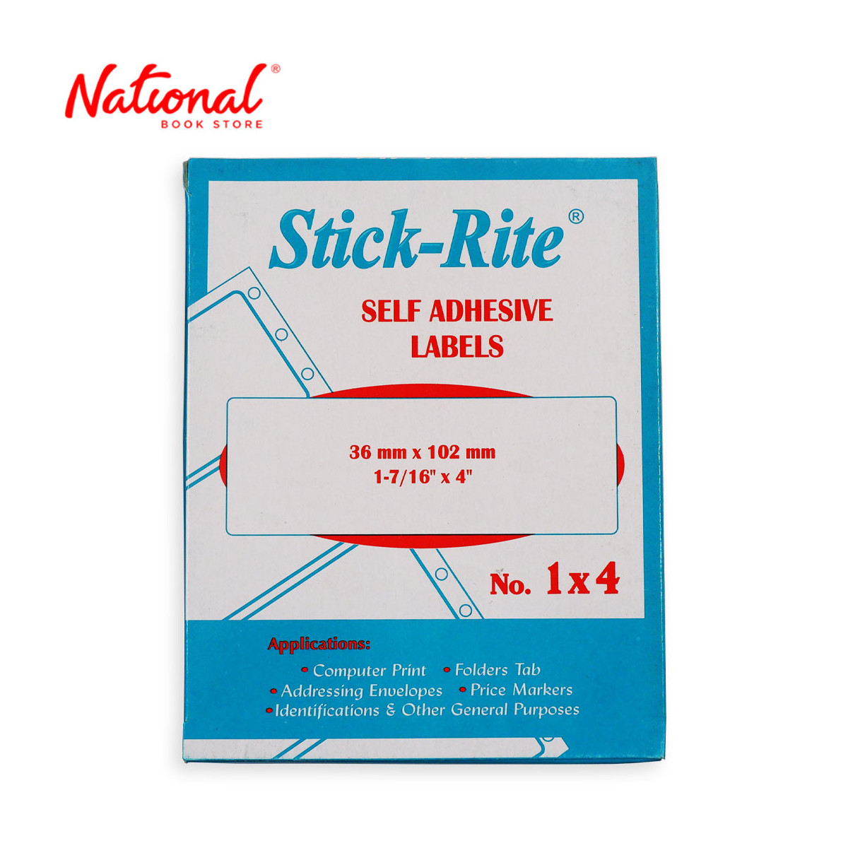 Stick-rite Label Sticker, 1x4 36mmx102mm - Stationery - Filing Accessories