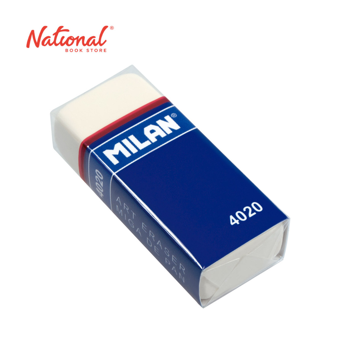 Milan Rubber Eraser Synthetic with Carton Sleeve White 4020 2's BMM9232 - School & Office Stationery