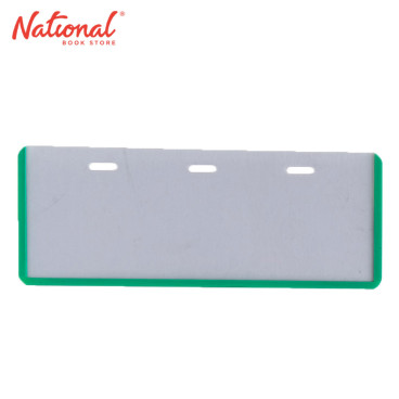 Long Life ID Name Plate 3 Hole Transparent Green 18x5.5cm LL10G - School & Office Supplies