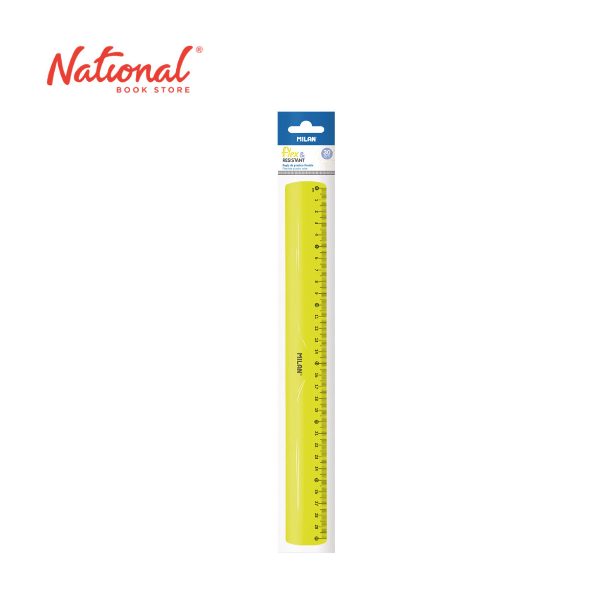 Milan Flexible Ruler Flex and Resistant Acid Series Yellow 30cm 12 inches 353801Y - Stationery