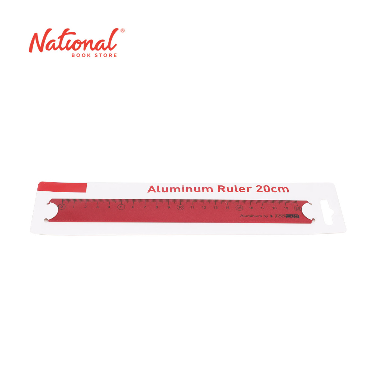 NB Looking ALuminum Ruler Red 20cm NC19T002 - School & Office Stationery