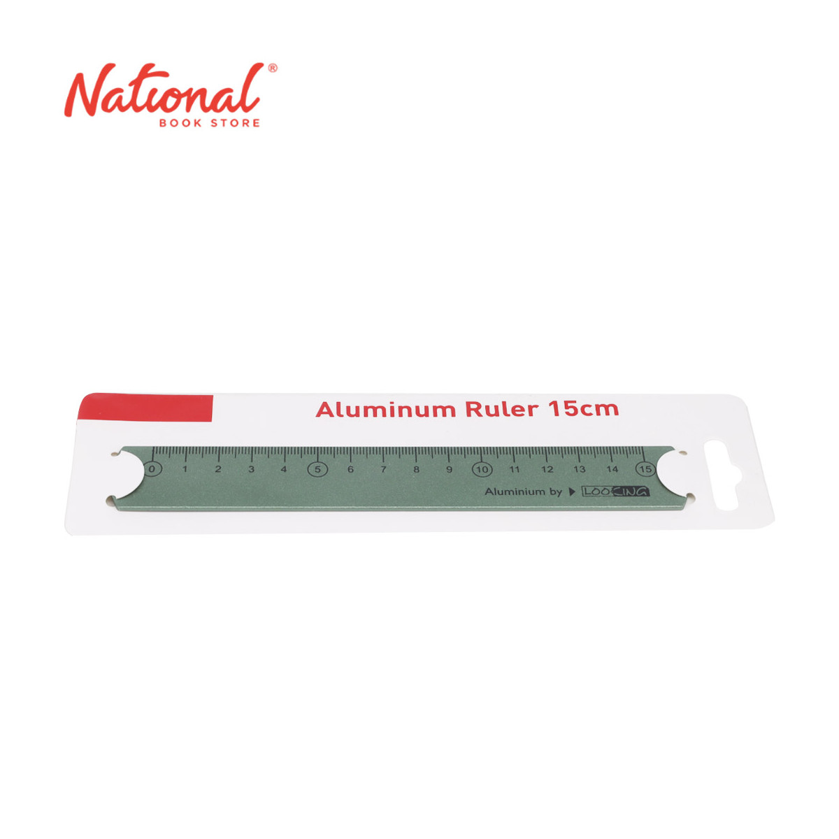 NB Looking Aluminum Ruler Green 15cm NC19T004 - School & Office Stationery