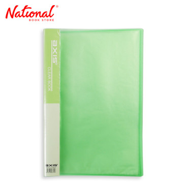 Axis Clearbook Fixed AX-CB002FC Long Plain with Insert Spine Label, Green - School & Office Supplies