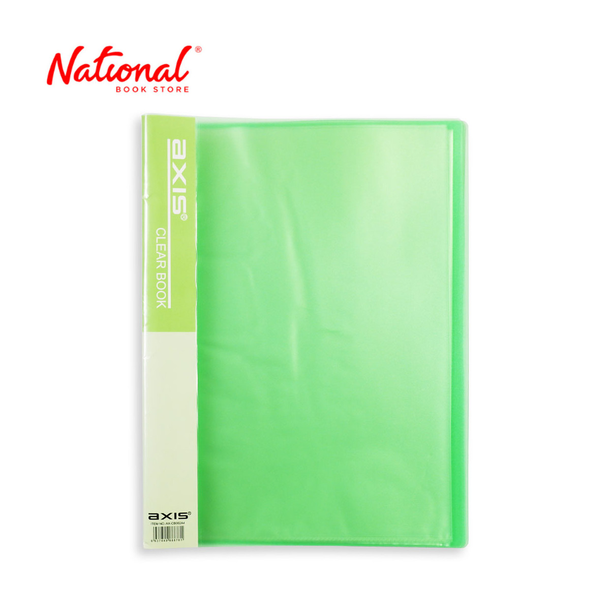 Axis Clearbook Fixed AX-CB002A4 A4 Plain with Insert Spine Label, Green - School & Office Supplies