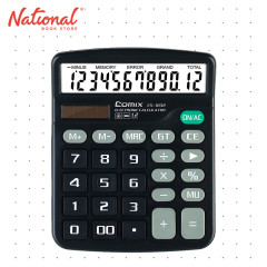 Comix Desktop Calculator CS-1832 Black 12 Digits Dual Power - School & Office Equipment