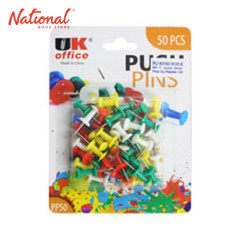 UK OFFICE PUSH PIN PP50 50S ASSORTED COLOR