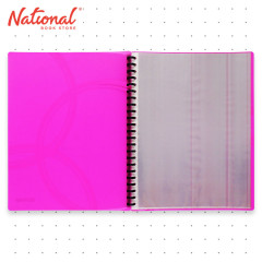 Axis Clearbook Refillable AX-CB003A4 A4 Magenta Printed Design - Office Supplies