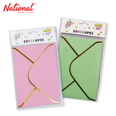 Baronial Envelope with Gold Foil Lining and Paper Card 11X16cm 5pcs/Pack Assorted Colors - Office