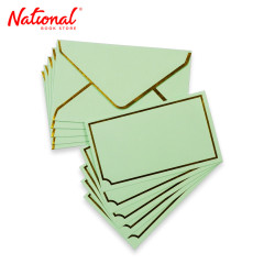 Baronial Envelope with Gold Foil Lining and Paper Card 9X15cm 5pcs/Pack Assorted Colors - Office
