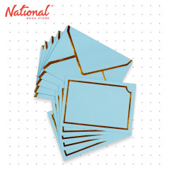 Baronial Envelope with Gold Foil Lining and Paper Card 7.5X11cm 5pcs/Pack Assorted Colors - Office