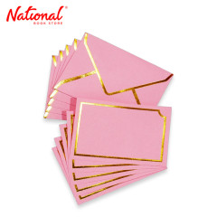 Baronial Envelope with Gold Foil Lining and Paper Card 7.5X11cm 5pcs/Pack Assorted Colors - Office