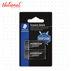 Staedtler Art Rubber Eraser Premium Quality Latex-Free Black 11x6.6x1.5cm 526B3BK2-C 2s - Stationery