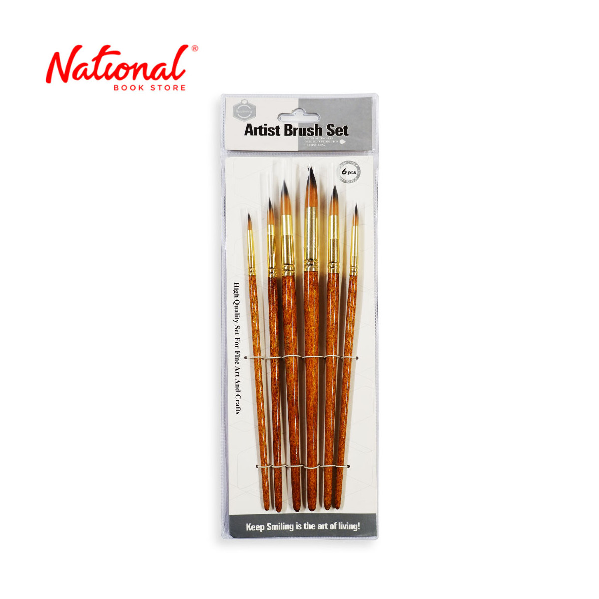 Keep Smiling Brush Set A6119R Round 6 Pieces - Arts & Crafts Supplies