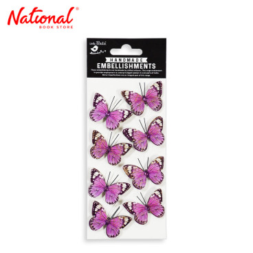 Little Birdie Handmade Embellishment Pastel Purple Tropical Butterfly - Arts & Crafts Supplies