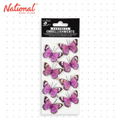 Little Birdie Handmade Embellishment Pastel Purple Tropical Butterfly - Arts & Crafts Supplies
