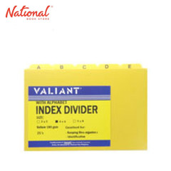 VALIANT INDEX DIVIDER 4X6IN LETTERED YELLOW 25S