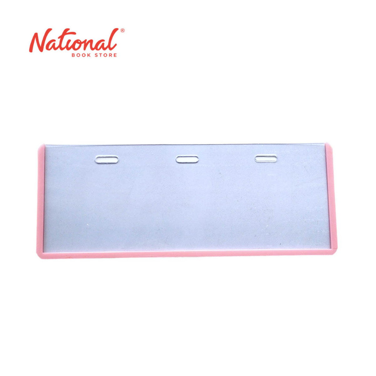 Long Life ID Name Plate 3 Hole Transparent 18x5.5cm LL10P, Pink - School Supplies