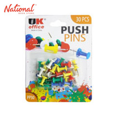 UK OFFICE PUSH PIN PP30 30S ASSORTED COLOR
