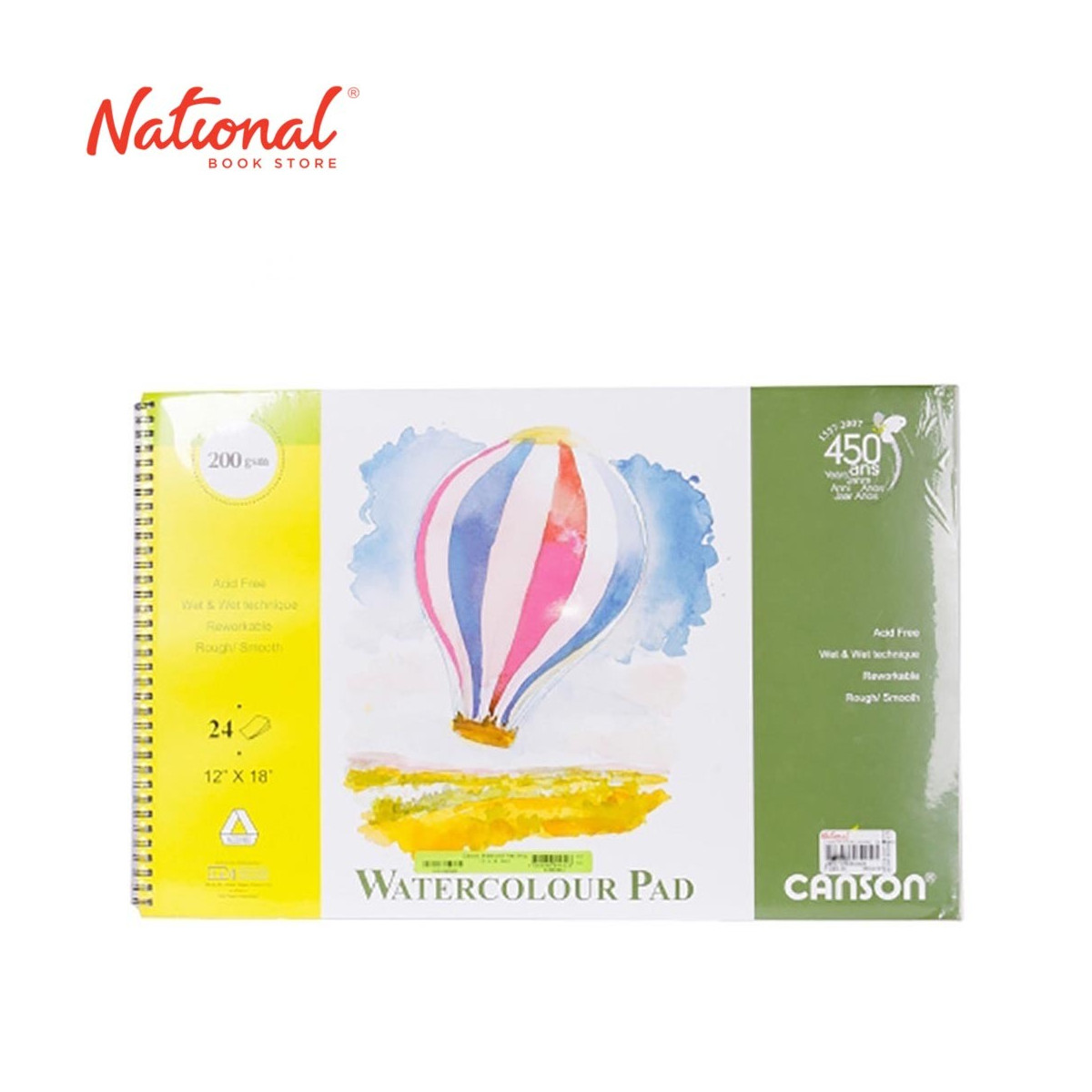 CANSON WATERCOLOR PAD 12X18 24 SHEETS