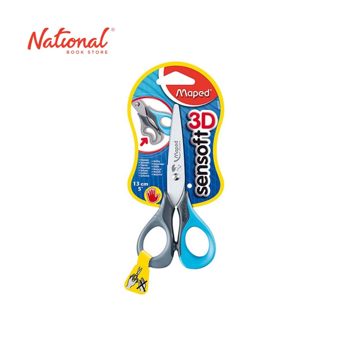 MAPED KIDDIE SCISSORS 693500 5IN BLUNT SENSOFT BLUE AND GRAY COMBINATION COLOR