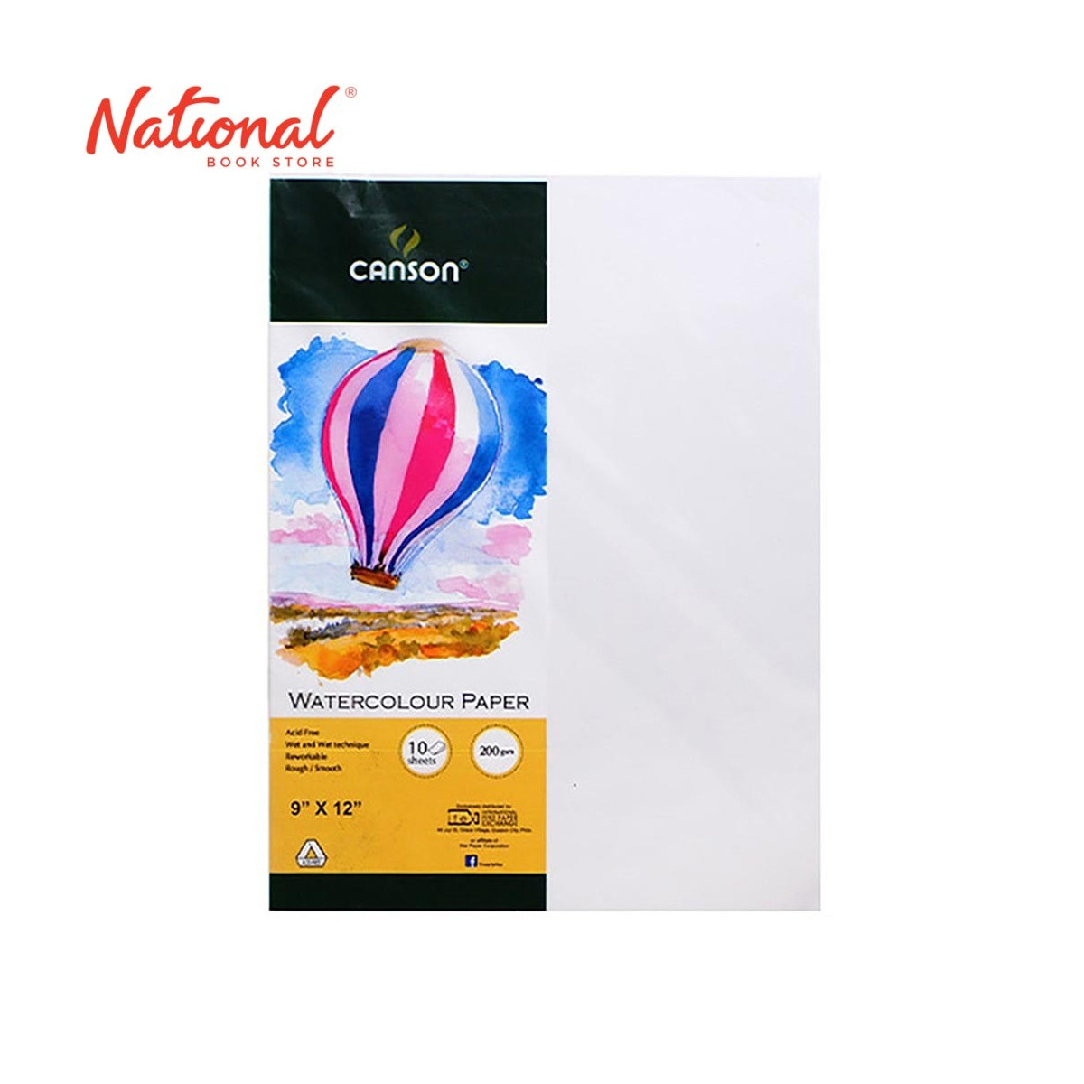 CANSON WATERCOLOR PAPER 9X12 10 SHEETS 200GSM
