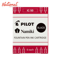 PILOT FOUNTAIN PEN INK CARTRIDGES IC-50 BLACK 6S