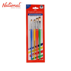 FABER CASTELL TRI-GRIP BRUSH SET OF 4 116402 FLAT SYNTHETIC