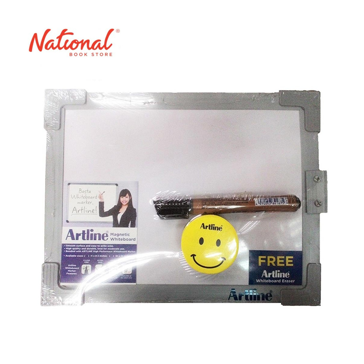 ARTLINE MAGNETIC BOARD  11X8.5IN PLASTIC FRAME WITH 1PC WHITEBOARD MARKER AND ERASE