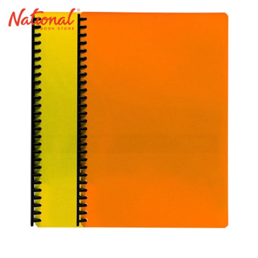 SEAGULL CLEARBOOK REFILLABLE 9427  LONG 20SHEETS 27HOLES DIAGONAL LINES DESIGN, ORANGE