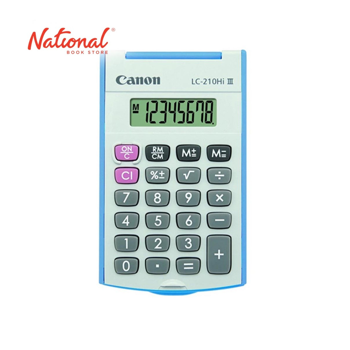 CANON HANDHELD CALCULATOR LC210HI III BL 8DIGITS BATTERY OPERATED FOLDING HARD COVER BLUE