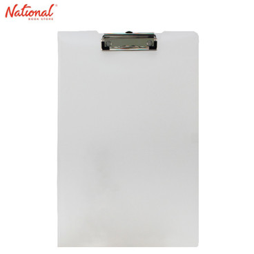 PORTFOLIO CLIPBOARD P8316L  LONG W COVER  AND BACK POCKET PLASTIC MATERIAL, CLEAR