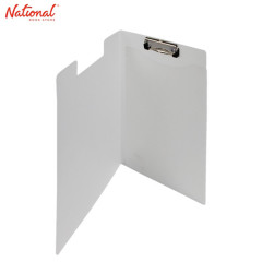 PORTFOLIO CLIPBOARD P8316L  LONG W COVER  AND BACK POCKET PLASTIC MATERIAL, CLEAR