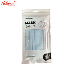 MEDIC GOLD FACE MASK ADULT 3-PLY SURGICAL 9'S/PACK