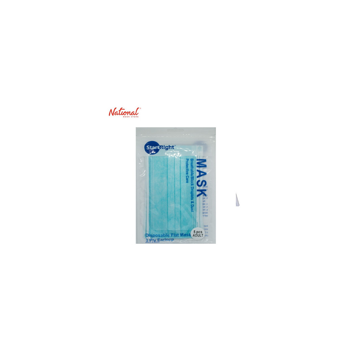 Start Right Face Mask  Adult 3-ply Surgical 5's Teal