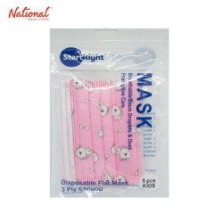 Start Right Face Mask  Kids 3-ply Surgical 5's Dog Pink