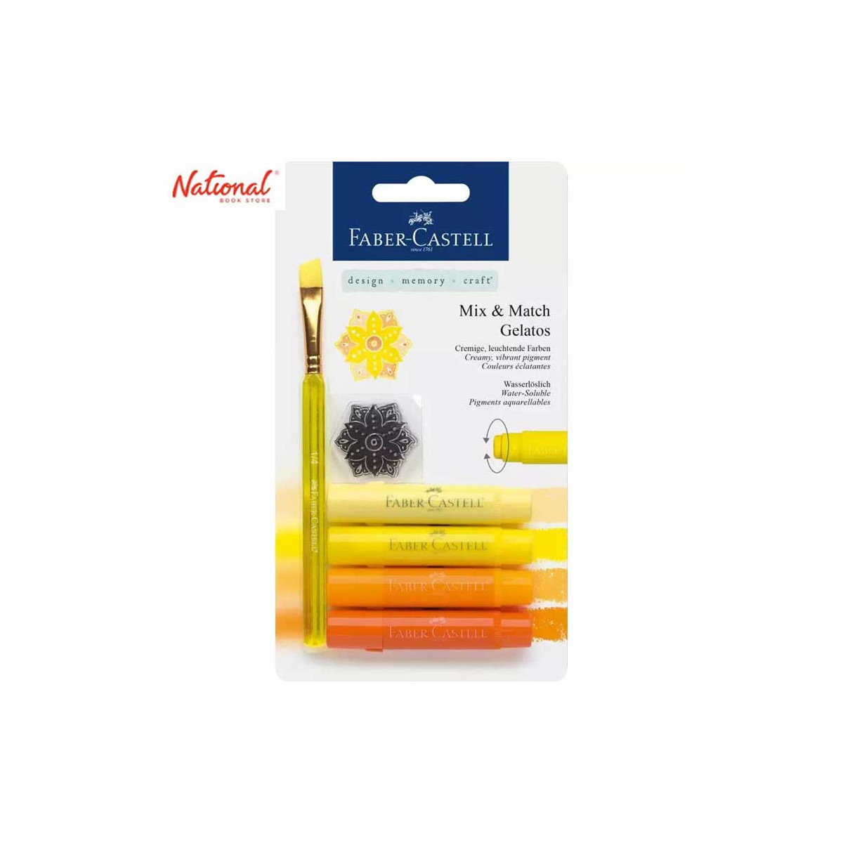 FABER-CASTELL WATERCOLOR CRAYON 121801 4 COLORS YELLOW GELATO
