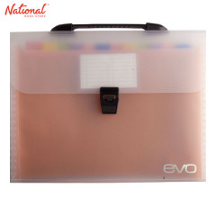 EVO EXPANDING FILE WITH HANDLE 4011691CL A4 12POCKETS PUSH LOCK WITH COLORED TAB CLEAR