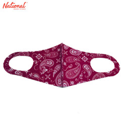START RIGHT FACE MASK ADULT WASHABLE 3S/PACK RED PAISLEY