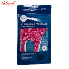START RIGHT FACE MASK ADULT WASHABLE 3S/PACK RED PAISLEY