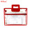 NABEL PLASTIC ENVELOPE EXPANDING WITH HANDLE XEH718A LONG 3IN TRANSPARENT, RED