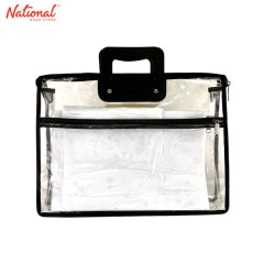 NABEL PLASTIC ENVELOPE EXPANDING WITH HANDLE XEH718A LONG 3IN TRANSPARENT, BLACK