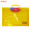 AXIS PLASTIC ENVELOPE WITH HANDLE AX-PEH002 LONG G10 COLORED TRANSPARENT PUSH LOCK EXPANDABLE, YELLOW